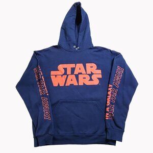 Star Wars Hoodie Medium Navy Fifth Sun Front & Arm Graphics Pullover